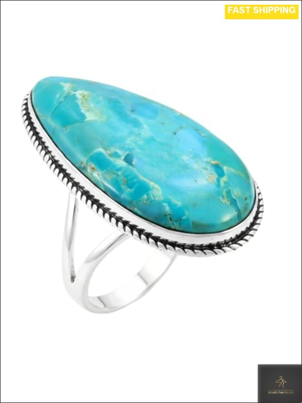 Sterling Silver 925 Turquoise Ring Size 11 Statement Ring